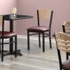 Lancaster Table & Seating Natural Finish Bistro Dining Chair With 1 1/2" Burgundy Padded Seat
