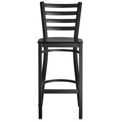 Lancaster Table & Seating Black Finish Ladder Back Bar Stool With Black Wood Seat 9 Lancaster Table & Seating Black Finish Ladder Back Bar Stool With Black Wood Seat -Zown Shop 2078609