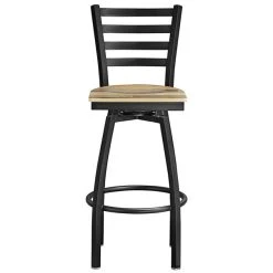 Lancaster Table & Seating Black Finish Ladder Back Swivel Bar Stool With Driftwood Seat 7 Lancaster Table & Seating Black Finish Ladder Back Swivel Bar Stool With Driftwood Seat -Zown Shop 2078745