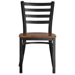 Lancaster Table & Seating Black Finish Ladder Back Chair With Antique Walnut Wood Seat 9 Lancaster Table & Seating Black Finish Ladder Back Chair With Antique Walnut Wood Seat -Zown Shop 2078782