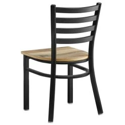 Lancaster Table & Seating Black Finish Ladder Back Chair With Driftwood Seat 7 Lancaster Table & Seating Black Finish Ladder Back Chair With Driftwood Seat -Zown Shop 2078811