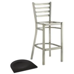 Lancaster Table & Seating Clear Coat Finish Ladder Back Bar Stool With Black Wood Seat -Zown Shop 2079466
