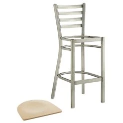 Lancaster Table & Seating Clear Coat Finish Ladder Back Bar Stool With Natural Wood Seat -Zown Shop 2079599