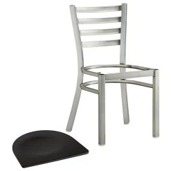 Lancaster Table & Seating Clear Coat Finish Ladder Back Chair With Black Wood Seat -Zown Shop 2079791