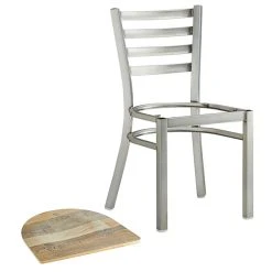 Lancaster Table & Seating Clear Coat Finish Ladder Back Chair With Driftwood Seat -Zown Shop 2079826
