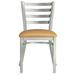 Lancaster Table & Seating Clear Coat Finish Ladder Back Chair With 2 1/2" Light Brown Vinyl Padded Seat 9 Lancaster Table & Seating Clear Coat Finish Ladder Back Chair With 2 1/2" Light Brown Vinyl Padded Seat -Zown Shop 2079852