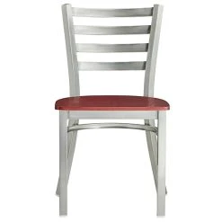 Lancaster Table & Seating Clear Coat Finish Ladder Back Chair With Mahogany Wood Seat -Zown Shop 2079862