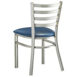 Lancaster Table & Seating Clear Coat Finish Ladder Back Chair With 2 1/2" Navy Vinyl Padded Seat 7 Lancaster Table & Seating Clear Coat Finish Ladder Back Chair With 2 1/2" Navy Vinyl Padded Seat -Zown Shop 2079881