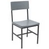 BFM Seating Memphis Distressed Rustic Clear Coated Steel Side Chair With Gray Ash Wooden Back And Seat
