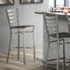 Lancaster Table & Seating Clear Coat Finish Ladder Back Bar Stool With Black Wood Seat
