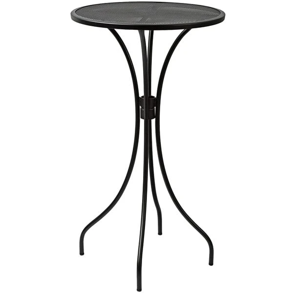 BFM Seating Barnegat 24" Round Black Steel Outdoor / Indoor Bar Height Table 1 BFM Seating Barnegat 24" Round Black Steel Outdoor / Indoor Bar Height Table