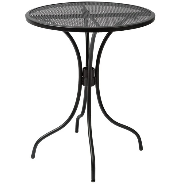 BFM Seating Barnegat 24" Round Black Steel Outdoor / Indoor Dining Height Table 1 BFM Seating Barnegat 24" Round Black Steel Outdoor / Indoor Dining Height Table