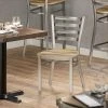 Lancaster Table & Seating Clear Coat Finish Ladder Back Chair With Driftwood Seat