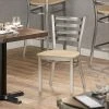 Lancaster Table & Seating Clear Coat Finish Ladder Back Chair With Natural Wood Seat