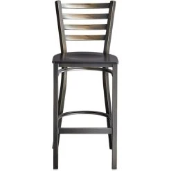 Lancaster Table & Seating Distressed Copper Finish Ladder Back Bar Stool With Black Wood Seat 9 Lancaster Table & Seating Distressed Copper Finish Ladder Back Bar Stool With Black Wood Seat -Zown Shop 2088390