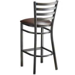 Lancaster Table & Seating Distressed Copper Finish Ladder Back Bar Stool With 2 1/2" Dark Brown Vinyl Padded Seat 7 Lancaster Table & Seating Distressed Copper Finish Ladder Back Bar Stool With 2 1/2" Dark Brown Vinyl Padded Seat -Zown Shop 2088407