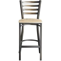 Lancaster Table & Seating Distressed Copper Finish Ladder Back Bar Stool With Driftwood Seat 9 Lancaster Table & Seating Distressed Copper Finish Ladder Back Bar Stool With Driftwood Seat -Zown Shop 2088417