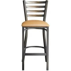 Lancaster Table & Seating Distressed Copper Finish Ladder Back Bar Stool With 2 1/2" Light Brown Vinyl Padded Seat 9 Lancaster Table & Seating Distressed Copper Finish Ladder Back Bar Stool With 2 1/2" Light Brown Vinyl Padded Seat -Zown Shop 2088484