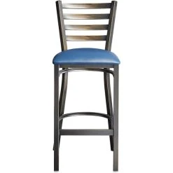 Lancaster Table & Seating Distressed Copper Finish Ladder Back Bar Stool With 2 1/2" Navy Blue Vinyl Padded Seat 9 Lancaster Table & Seating Distressed Copper Finish Ladder Back Bar Stool With 2 1/2" Navy Blue Vinyl Padded Seat -Zown Shop 2088513