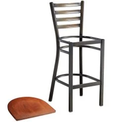 Lancaster Table & Seating Distressed Copper Finish Ladder Back Bar Stool With Antique Walnut Wood Seat 8 Lancaster Table & Seating Distressed Copper Finish Ladder Back Bar Stool With Antique Walnut Wood Seat -Zown Shop 2088620