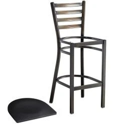 Lancaster Table & Seating Distressed Copper Finish Ladder Back Bar Stool With Black Wood Seat 8 Lancaster Table & Seating Distressed Copper Finish Ladder Back Bar Stool With Black Wood Seat -Zown Shop 2088621