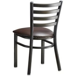 Lancaster Table & Seating Distressed Copper Finish Ladder Back Chair With 2 1/2" Dark Brown Vinyl Padded Seat 7 Lancaster Table & Seating Distressed Copper Finish Ladder Back Chair With 2 1/2" Dark Brown Vinyl Padded Seat -Zown Shop 2088778