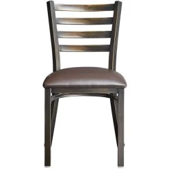 Lancaster Table & Seating Distressed Copper Finish Ladder Back Chair With 2 1/2" Dark Brown Vinyl Padded Seat 9 Lancaster Table & Seating Distressed Copper Finish Ladder Back Chair With 2 1/2" Dark Brown Vinyl Padded Seat -Zown Shop 2088779