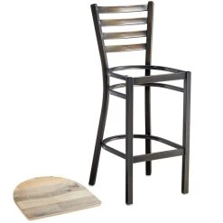 Lancaster Table & Seating Distressed Copper Finish Ladder Back Bar Stool With Driftwood Seat 8 Lancaster Table & Seating Distressed Copper Finish Ladder Back Bar Stool With Driftwood Seat -Zown Shop 2088789