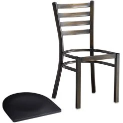 Lancaster Table & Seating Distressed Copper Finish Ladder Back Chair With Black Wood Seat -Zown Shop 2088979