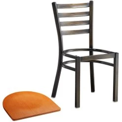 Lancaster Table & Seating Distressed Copper Finish Ladder Back Chair With Cherry Wood Seat -Zown Shop 2088980