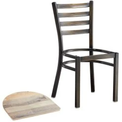 Lancaster Table & Seating Distressed Copper Finish Ladder Back Chair With Driftwood Seat -Zown Shop 2088981