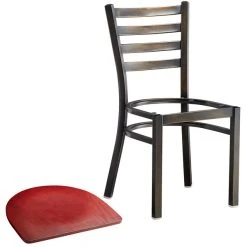 Lancaster Table & Seating Distressed Copper Finish Ladder Back Chair With Mahogany Wood Seat -Zown Shop 2088982