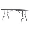 ZOWN 60559SGY1E 72" X 30" Gray Commercial Blow Molded Rectangular Resin Folding Table