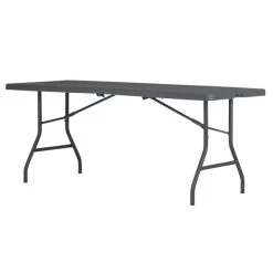 Zown Shop 3 ZOWN 60559SGY1E 72" X 30" Gray Commercial Blow Molded Rectangular Resin Folding Table