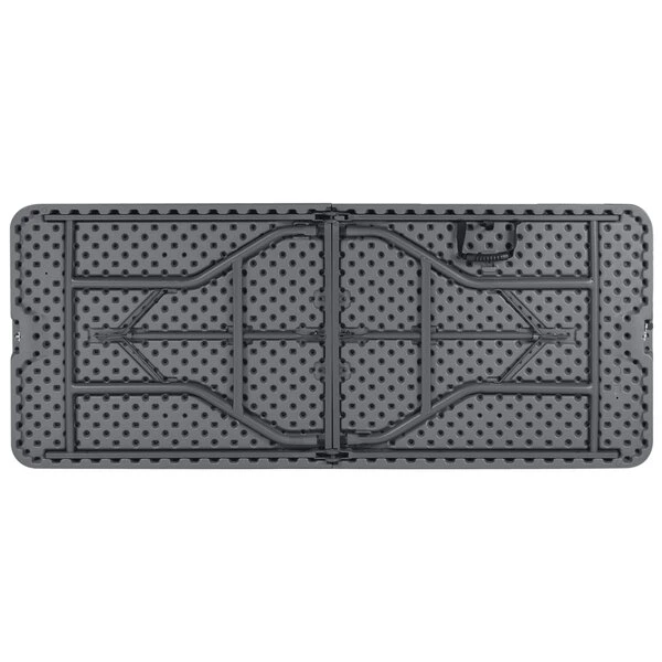 ZOWN 60559SGY1E 72" X 30" Gray Commercial Blow Molded Rectangular Resin Folding Table 2 ZOWN 60559SGY1E 72" X 30" Gray Commercial Blow Molded Rectangular Resin Folding Table - Image 2