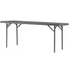 ZOWN 60526SGY1E 72" X 30" Gray Commercial Blow Molded Rectangular Resin Folding Table