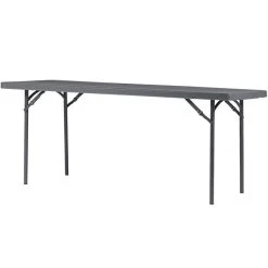 ZOWN 60526SGY1E 72" X 30" Gray Commercial Blow Molded Rectangular Resin Folding Table