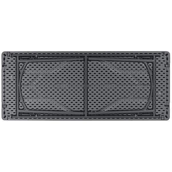 ZOWN 60526SGY1E 72" X 30" Gray Commercial Blow Molded Rectangular Resin Folding Table 2 ZOWN 60526SGY1E 72" X 30" Gray Commercial Blow Molded Rectangular Resin Folding Table - Image 2