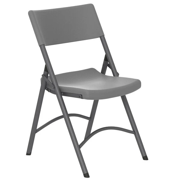 ZOWN 60410SGY4E Commercial Gray Resin Folding Chair - 4/Pack 1 ZOWN 60410SGY4E Commercial Gray Resin Folding Chair - 4/Pack