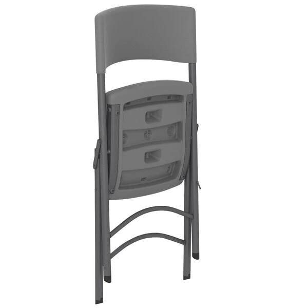 ZOWN 60410SGY4E Commercial Gray Resin Folding Chair - 4/Pack 2 ZOWN 60410SGY4E Commercial Gray Resin Folding Chair - 4/Pack - Image 2