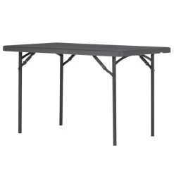 ZOWN 60522SGY1E 48" X 30" Gray Commercial Blow Molded Rectangular Resin Folding Table