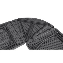ZOWN 60523SGY2E Gray Commercial Blow Molded Resin Corner Folding Table - 2/Pack -Zown Shop 2091086