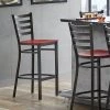 Lancaster Table & Seating Distressed Copper Finish Ladder Back Bar Stool With Mahogany Wood Seat