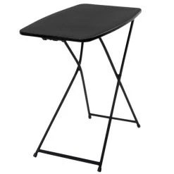 Bridgeport Essentials C129BP37BLK2E 18" X 26" Black Resin Personal Folding Table With Adjustable Height - 2/Pack