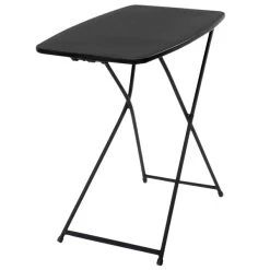 Bridgeport Essentials C129BP37BLK4 18" X 26" Black Resin Personal Folding Table With Adjustable Height - 4/Pack