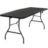 Bridgeport Essentials C678BP14BLK1 30" X 72" Black Resin Fold-in-Half Blow Molded Table With Steel Powder Coated Frame