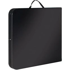 Bridgeport Essentials C678BP14BLK1 30" X 72" Black Resin Fold-in-Half Blow Molded Table With Steel Powder Coated Frame -Zown Shop 2091444