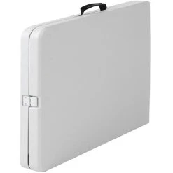 Bridgeport Essentials C678BP14WSP1 30" X 72" White Speckle Resin Fold-in-Half Blow Molded Folding Table With Steel Powder Coated Frame 5 Bridgeport Essentials C678BP14WSP1 30" X 72" White Speckle Resin Fold-in-Half Blow Molded Folding Table With Steel Powder Coated Frame -Zown Shop 2091455