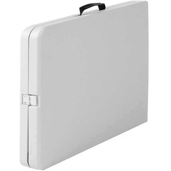 Bridgeport Essentials C678BP14WSP1 30" X 72" White Speckle Resin Fold-in-Half Blow Molded Folding Table With Steel Powder Coated Frame 3 Bridgeport Essentials C678BP14WSP1 30" X 72" White Speckle Resin Fold-in-Half Blow Molded Folding Table With Steel Powder Coated Frame - Image 3