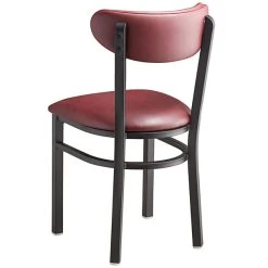 LT&S Boomerang Series Lancaster Table & Seating Boomerang Black Finish Chair With 2 1/2" Burgundy Vinyl Padded Seat And Back -Zown Shop 2092606